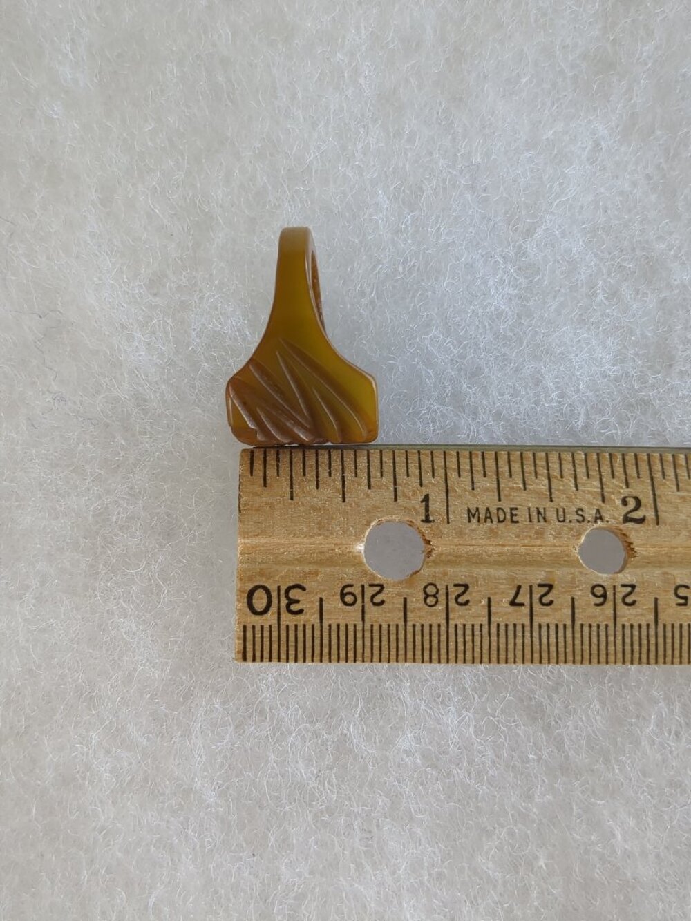 Vintage Carved Bakelite Ring • Butterscotch Olive • Art Deco • Tested Positive B - Picture 8 of 13
